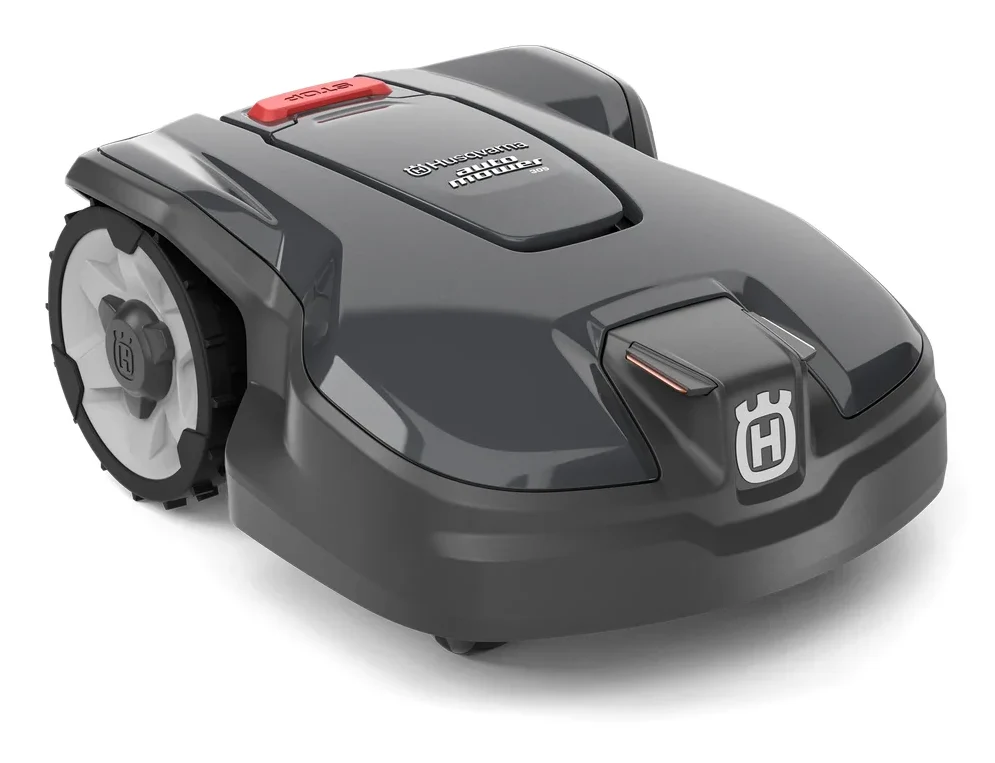 Robot tondeuse Husqvarna Automower 305, vue latérale